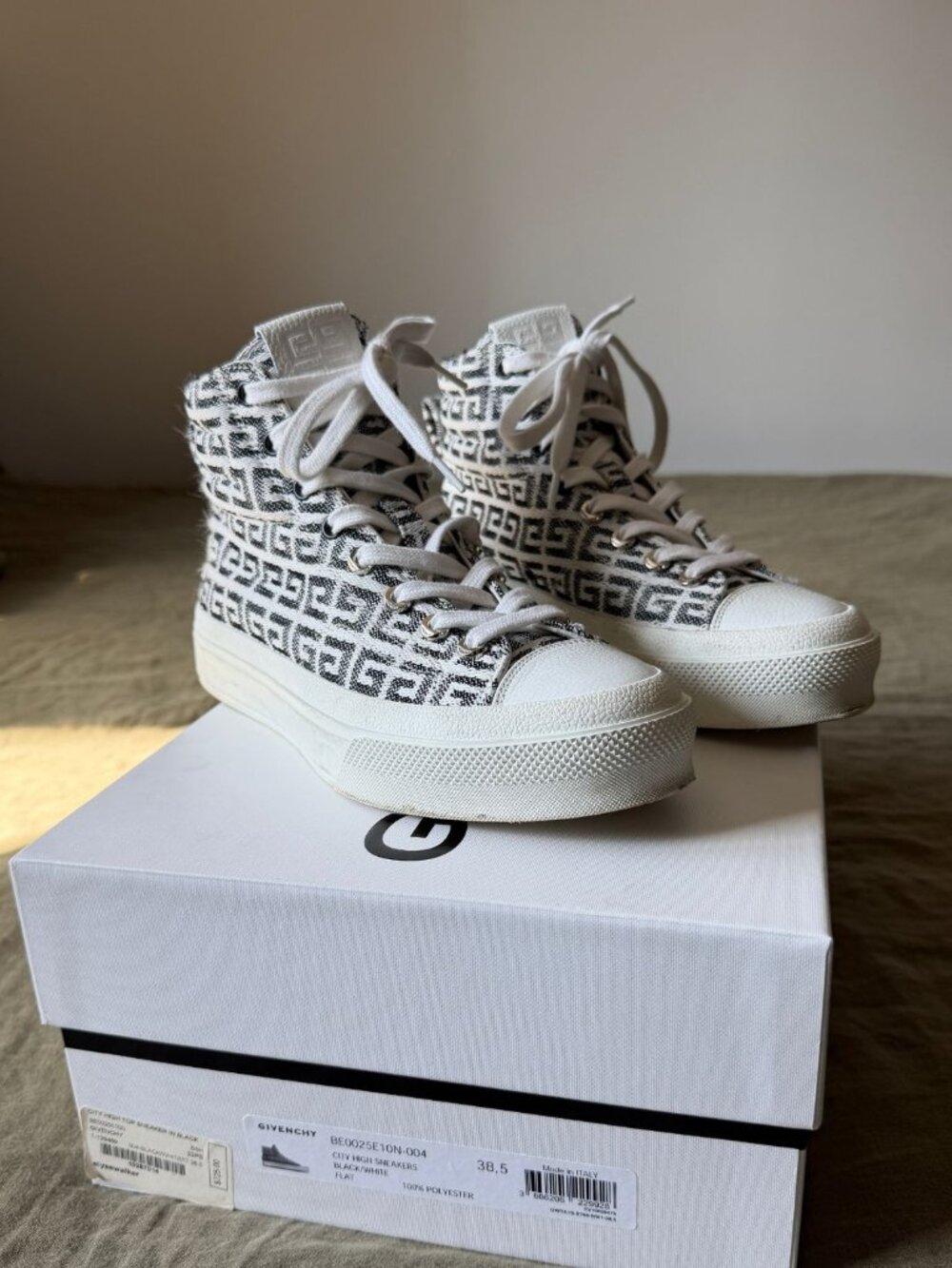Givenchy City High Top Monogram Jacquard Sneakers Women's 38.5 / US 8.5